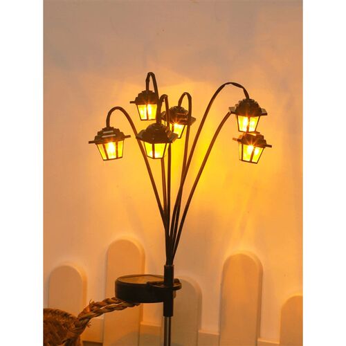 1pc retro lantern decorative light, solar-powered 6LED, retr