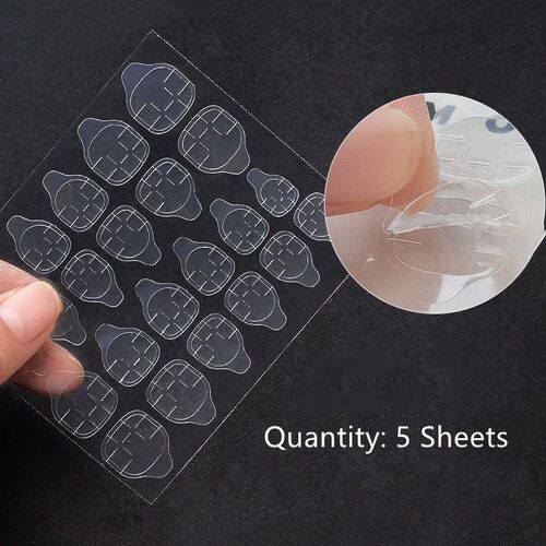 5sheet False Nail Glue Sticker DIY Fake Nails Tips Double Si