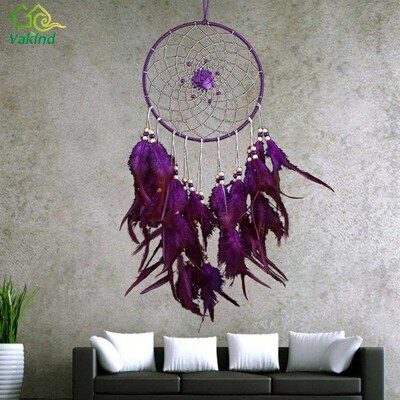 Purple Handmade Dreamcatcher Rose Dream Catcher Feather Bead