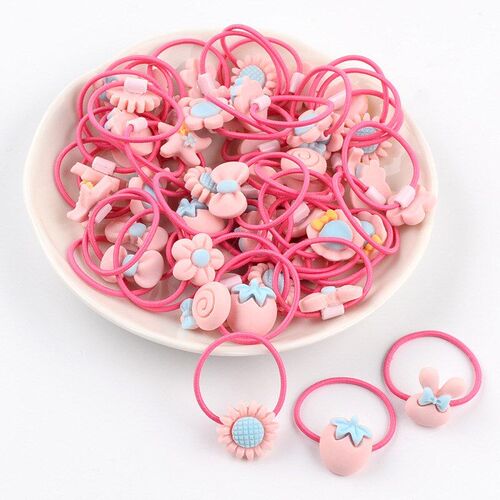 Kids Flower Rubber Bands NonHurt Hair Head Ropes Good Elasti