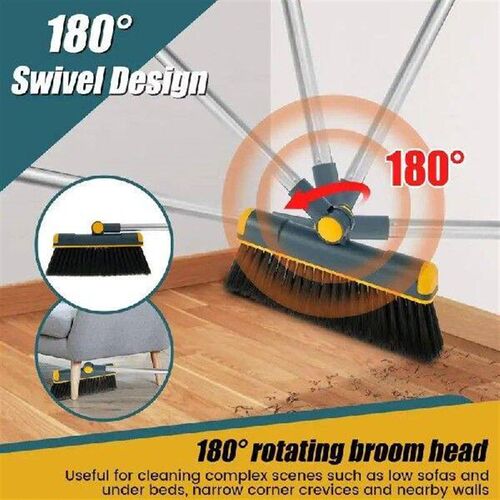 Foldable Rotating Broom And Dustpan Set Floor Broom Upright