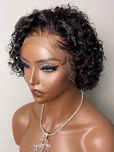 Pixie Cut Wig Human Hair 13x1 Lace Frontal Wigs Human Hair S