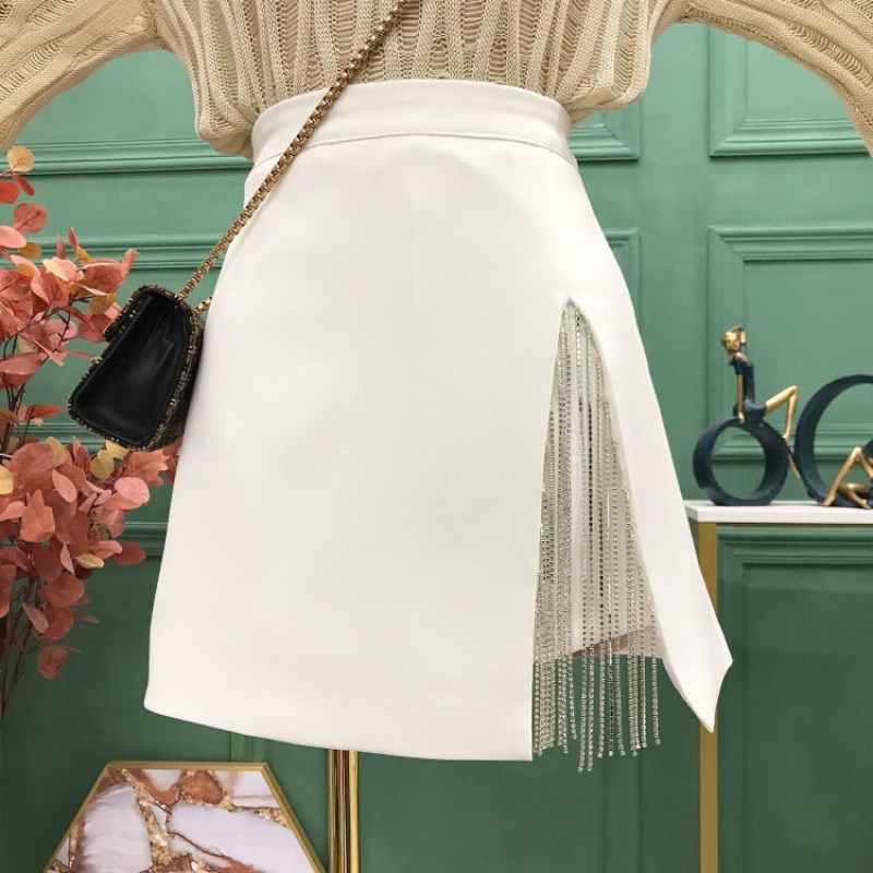 Skirts For Women White Black Faldas Jupe Femme Setwear Chain图片