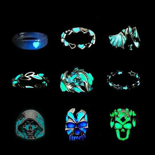 Adjustable Gothic Punk Noctilucent Dragon Rings Vintage Lumi