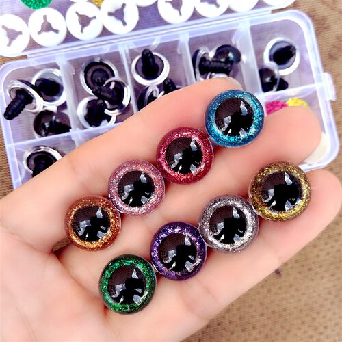 High Quality 30pcs/box Plastic Safty Glitter Glass Eyes For