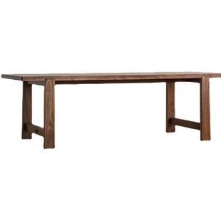 [纵横大板桌]全实木原木餐桌工作台现代厚板黑胡桃工作案览春木业