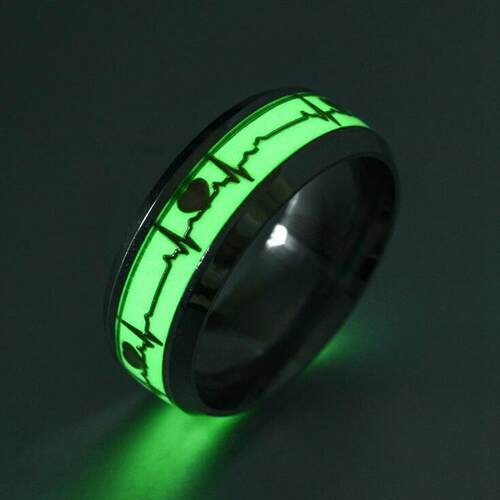 Fashion Stainless Steel Luminous Finger Ring For Women Men G