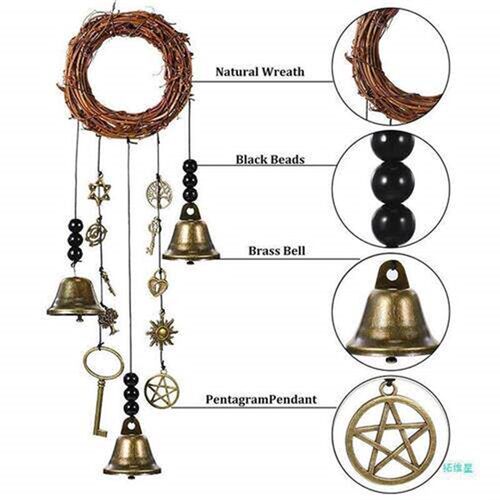 Magical Witch Bells Wind Chimes Creative Window Ornament跨境