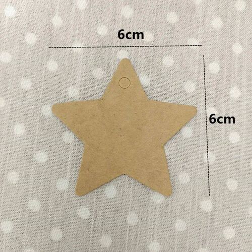 Five-pointed Star Kraft Paper Tags White Black Brown Label L