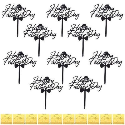 10 Pcs Toppers Acrylic Decorations Father Day Cake Picks