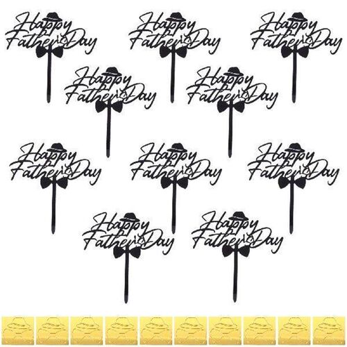 10 Pcs Toppers Acrylic Decorations Father Day Cake Picks