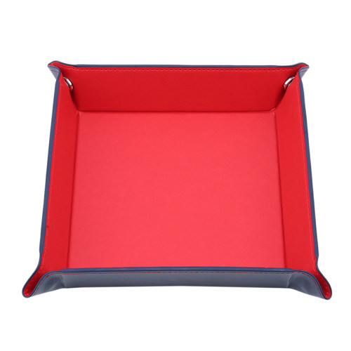 Creative PU Leather Valet Trinket Folding Tray Collapsible P