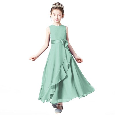Dideyttawl Chiffon Junior Bridesmaid For Teens Ankle-Length