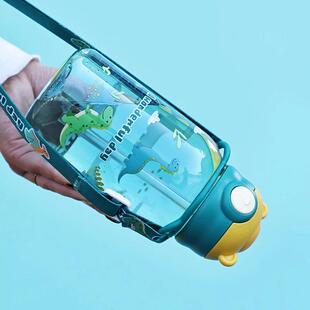 1PC Kids Water Sippy Cup Kids Water Bottle with Straw and Ha