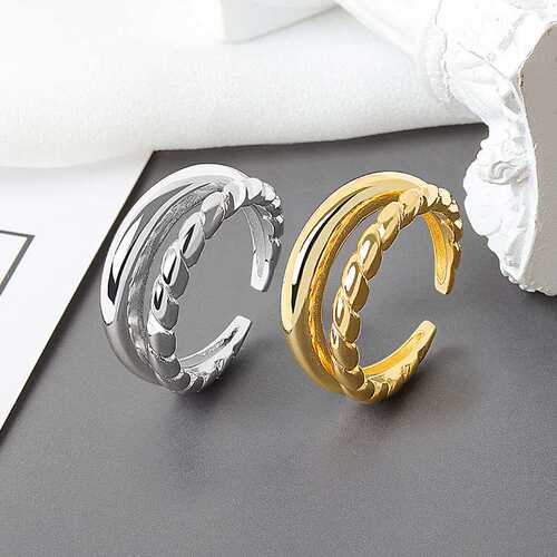 Lakers Ring Personality INS Minimalist Geometric Double Laye