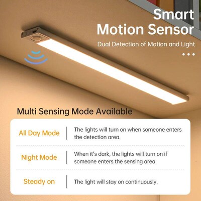 LED Night Light Motion Sensor Wireless USB Cabinet Night Lig