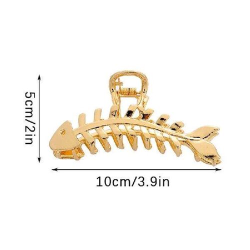 Large Metal Hair Claw Clip Fish Bone Irregular Hairpins