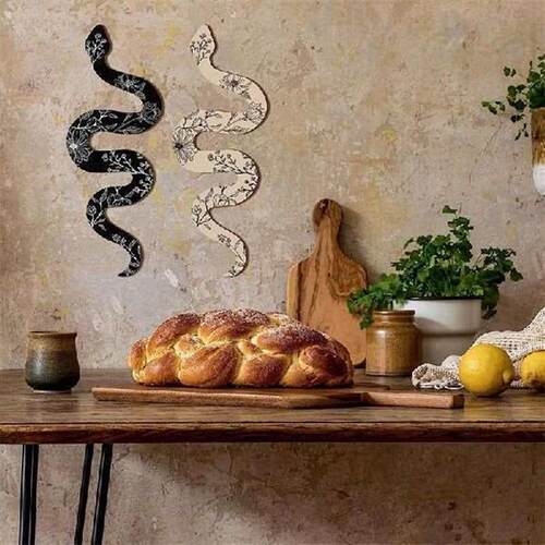 2pcs/Set Wood Snake Girl Decoration Wooden Snake Shaped
