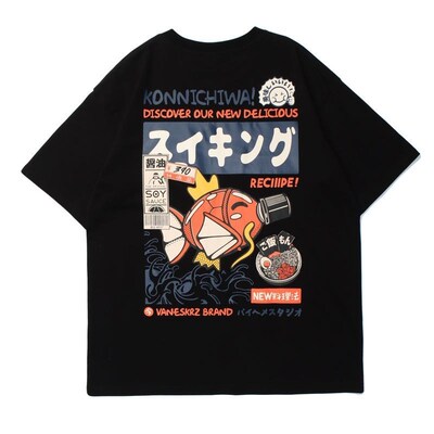 Kawaii Vintage Kanji Cartoon Fun Graphic T Shirts Clothes St