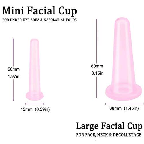 4Pcs Natural Silicone Cupping Massage Cup, for Body Fac Neck
