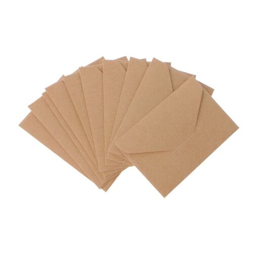 Pak of 50 Kraft Paper Envelopes Set Vintage Gift Envelopes f