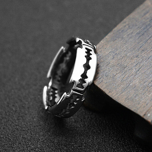 Charm Stainless Steel Hip Hop Bladed Ring Fashion Punk Rock
