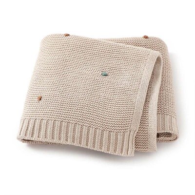 Baby Blanket Cotton Knit Newborn Girl Boy Crib Quilt Bedding