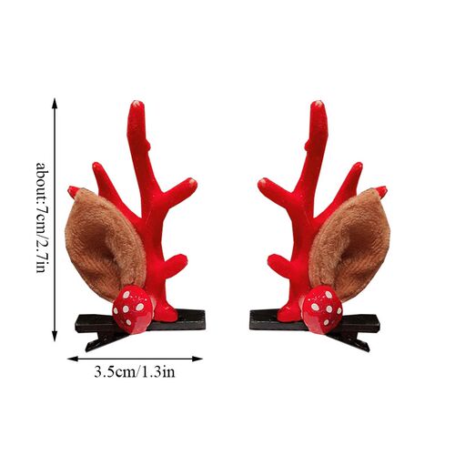 2pcs/set Christmas Hair Clips For Girls Cute Deer Ear Hairpi
