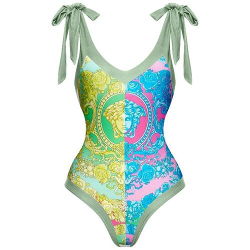 Vintage One Piece Swimsuit Women Bikini Swimwear Skirt Backl