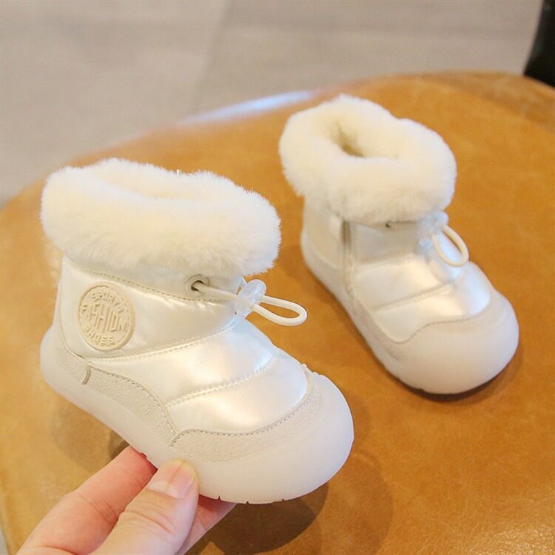 Baby Snow Boots, Boys Plus Velvet Cotton Shoes, Baby Toddle - 实物图
