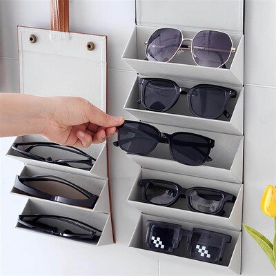 Creative Eyewear Storage Box, Multi-Compartment Foldable Sun