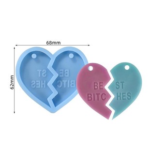 Epoxy Resin Mold DIY Dog Tag Bone Shaped Keychain Casting Si