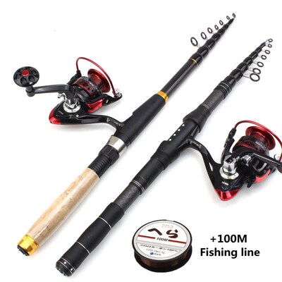 1.8m 2.1m 2.4m 2.7m 3.0m Carbon Fiber Telescopic Fishing Rod