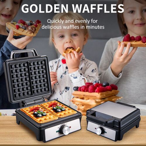 Waffle Cake Maker 华夫饼机板两片吐司面包早餐机电饼铛双面加热