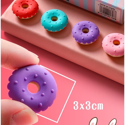 4pcs Yummy Dessert Erasers Set Mini Lollipop Icecream Popsic