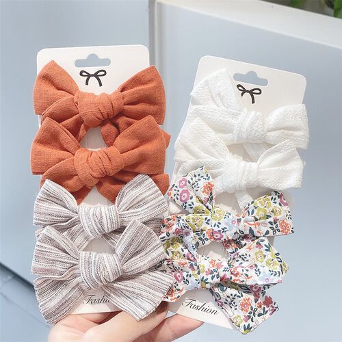 4Pcs/Set Fashion Sweet Hair Clips PU Hair Bows For Cute Girl