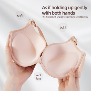 Cotton Gathered Bra for Women Sexy Deep V Brassiere Push Up