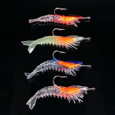 4PCS/Bag 6cm 3g Luminous Simulation Shrimp  Soft Bait Artifi