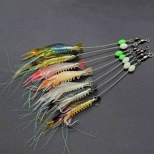 Delysia King  7pcs/set  Luminous simulation soft bait with h