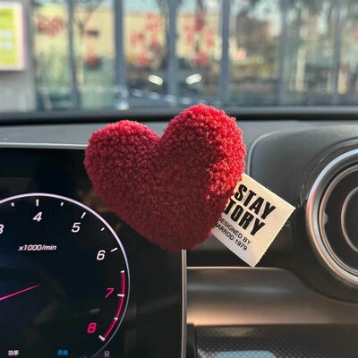 Car Fuzzy Heart Shaped Pendant with Invisible Hook for Centr