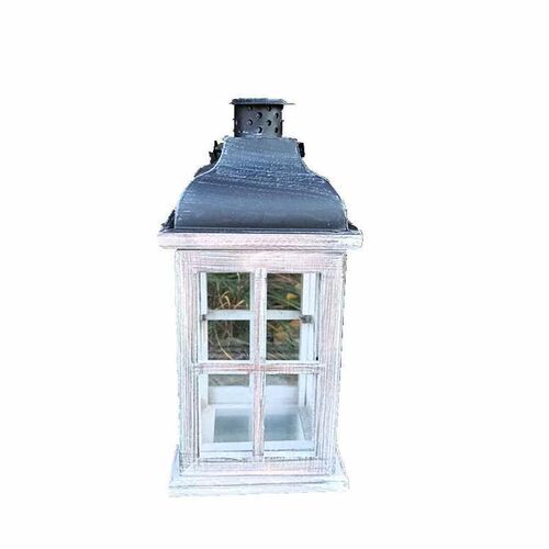 New Nordic style wooden candle holder wrought iron wind lamp