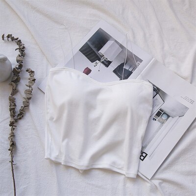 women crop top summer basic tube white black crop top womens