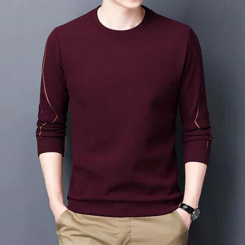 Autumn double-sided velvet solid color thin sweater round ne