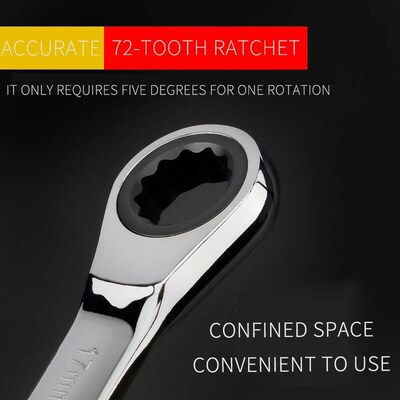chrome vanadium  ring gear ratchet wrench reversible 6-8-10-