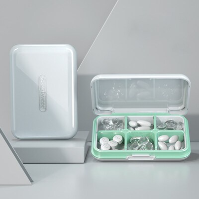 6 Grids Waterproof Medicine Small Pill Box Vitamins Containe