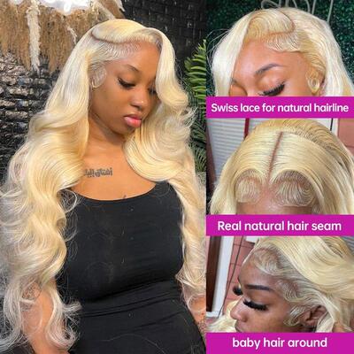 30 40 Inch Blonde 613 HD Body Wave Transparent 13x4 Lace Fro