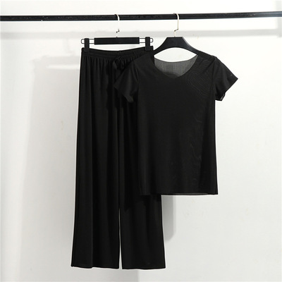 Female Home Clothes 2 Pieces Set Lady Home Suit Summer Women