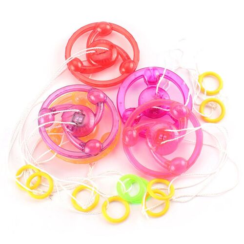 5Pcs Hand Pull Luminous Flashing Rope Flywheel Toy Led Light