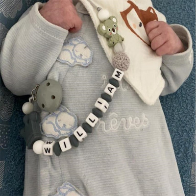 Personalized Name Baby Pacifier Clips Koala Pacifier Chain H