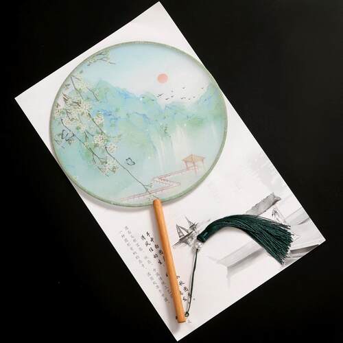 Chinese gift round fan women girl Creative souvenir dance